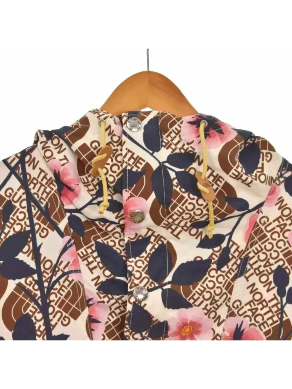 Gucci the North Face Pattern Hoodie Nylon Windbreaker Floral XS Multicolor
